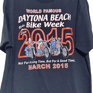 Camiseta Bike Week Daytona Beach 2015 Biker Rally para hombre XL negra camiseta sin paseo - Imagen 1 de 6
