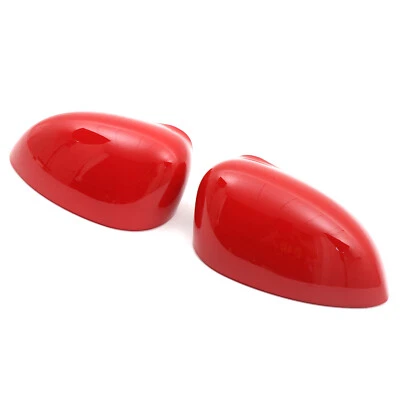 Se adapta a Fiat 500 Abarth 595 2010+ Par de tapas de tapa de espejo retrovisor lateral rojo Foto 1 de 4