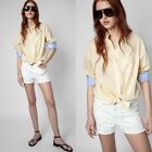 Nwt Zadig & Voltaire Tais Raye Pop Shirt Button Blouse Top Striped Oversized Xs