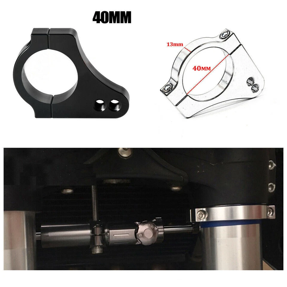 Abrazadera de montaje de tubo de horquilla soporte estabilizador amortiguador dirección motocicleta CNC de 40 mm Foto 1 de 4