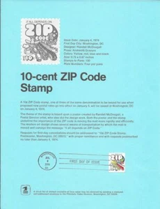#1511 10c ZIP Code Stamp Poster-Unofficial Souvenir Page Flat HC - Picture 1 of 1