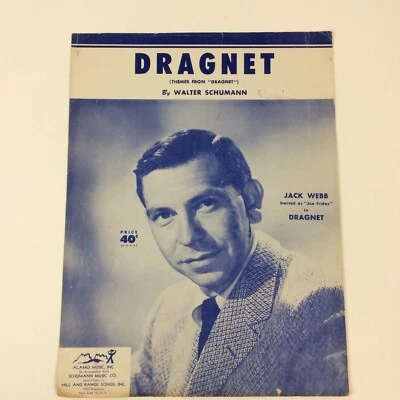 Dragnet Themes Walter Schumann 1953 Vintage Sheet Music - Image 1 of 4