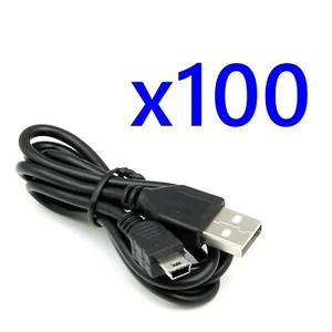 ( Pack of 100 ) Mini USB to USB A Charging Cable Lead for PSP PS3 Controller - Picture 1 of 4