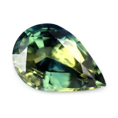 Zafiro natural multicolor certificado 0,81 quilates VVS claridad pera australiana 7x4,7 mm Foto 1 de 4