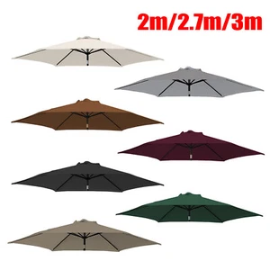 Replacement Fabric Parasol Garden Canopy 2m 2.7m 3m Cover 6 or 8 Arm UK NEW - Picture 1 of 21