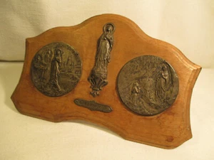Antique Lourdes Votive Souvenir Image Travail de Monastère Um 1900 - Bild 1 von 5