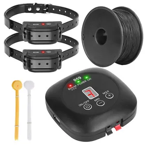 2 Pet Dog Wireless Electric Fence Containment System Training Collar Shock IPX8 - Picture 1 of 39