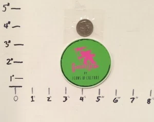 Gotcha Green Pink Neon Vintage Round 3" Sticker 2b - Picture 1 of 1