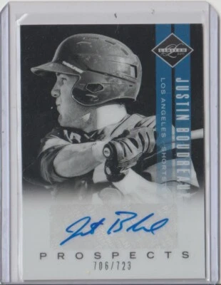 JUSTIN BOUDREAUX ALBERT CARTWRIGHT 2011 LEAF LIMITED #21 AUTOGRAPH SN/723 - Image 1 of 2