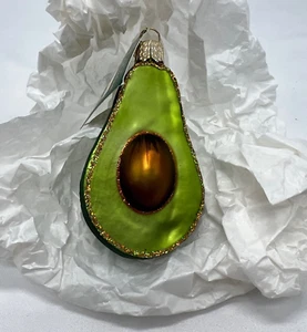 Old World Christmas 2003 Avacado Glass Ornament New Open Box - Picture 1 of 4