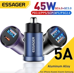Essager 30W 45W USB Auto Ladegerät Quick Charge4.0 QC PD 3.0 SCP 5A USB Typ C Schnell - Bild 1 von 9