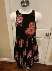 Free People Black Twilight Combo Pink & Blue Floral Print Dress Size 4 NWT! $128 - Picture 1 of 8