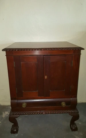 19th Century Ball and Claw Chippendale Solid Mahogany Cellarette Wine Cabinet Cover