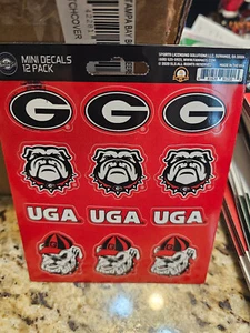 GEORGIA BULLDOGS NCAA FOOTBALL NEW Decal Set Mini 12 Pack 1 BAD DECAL - Picture 1 of 3