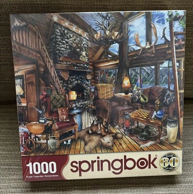 SPRINGBOK Jigsaw puzzle The Hunting Lodge 1000 Pieces 24 x 30 inches NEW - Image 1 of 4