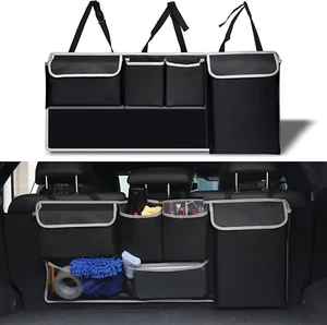 Trunk Hanging Organizer, Backseat Bag, Car Interior Accessories with 4 Pockets & - Picture 1 of 6