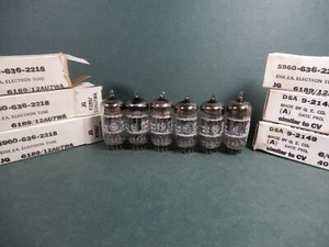 Tubos de vacío triple mica GE JG-6189 12AU7WA (6) Amplitrex probados ¡fuertes! - Imagen 1 de 6