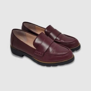 Mocasines informales Kate Spade New York Karry punta redonda cuero vino borgoña W 6,5 M - Imagen 1 de 14