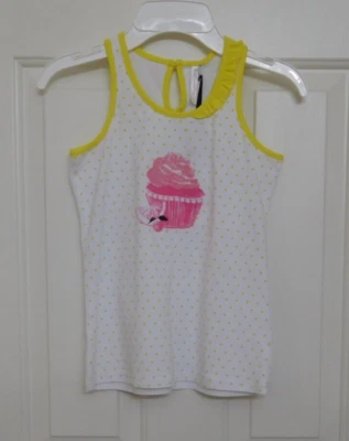 Nuevo con etiquetas Top Cupcake Deux Amarillo Lunares Rosa Brillante Talla 10 Foto 1 de 2