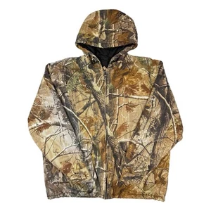 Real Tree Ap Camo Insulated Men's Hooded Full Zip Hunting Jacket Size Large - Picture 1 of 9