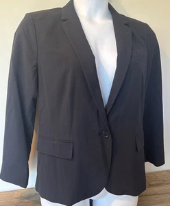Ann Taylor Blazer dunkelblau 14 zeitlos Einknopf zierliche Armlänge - Bild 1 von 12