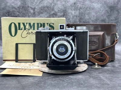 [EXC+5 in BOX] OLYMPUS Chrome Six Zuiko 75mm f3.5 Film Camera w/Case from JAPAN - Image 1 of 4