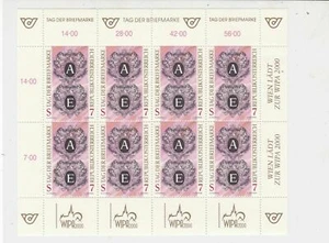 Austria 2000 Filligree Crest Style A+E Mint Never Hinged Stamps Sheet Ref24782 - Picture 1 of 1