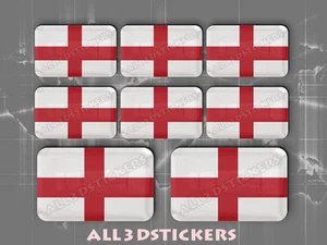 8 x Adesivi Resinati 3D Rettangolare Bandiera Genova - Tutte le Bandiere - Picture 1 of 1