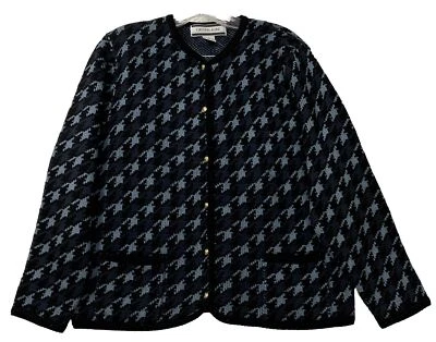 Crystal-Kobe Suéter Cárdigan Chaqueta Para Mujer Medio Azul y Negro Foto 1 de 4