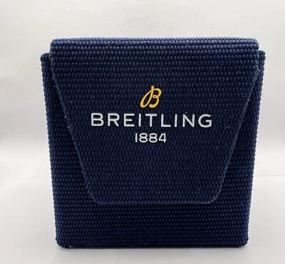 Breitling Novo Estojo de Relógio de Viagem Caixa Dobrável Ecológica Azul e Bege - Imagem 1 de 4