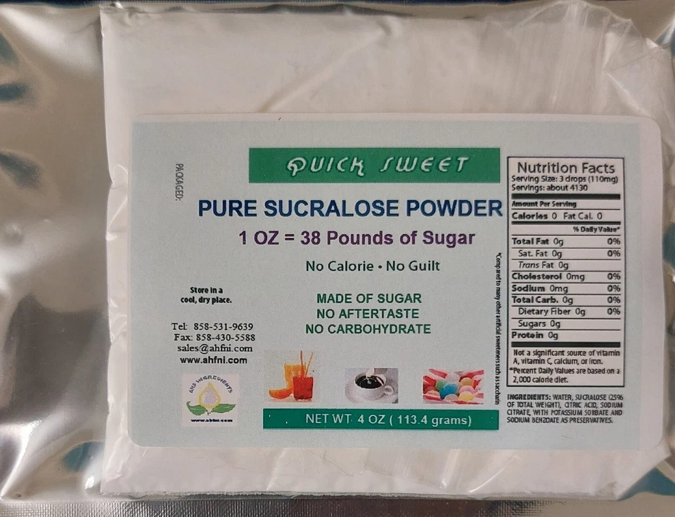 On Sale: Quick Sweet Pure Sucralose Powder 4 oz bag - Image 1 of 1