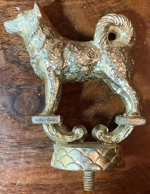 "De colección Pesado Acero Sólido Perro Canino Tornillo Poste Emblema Trofeo Rescate Superior Cachorro 4""" Foto 1 de 4