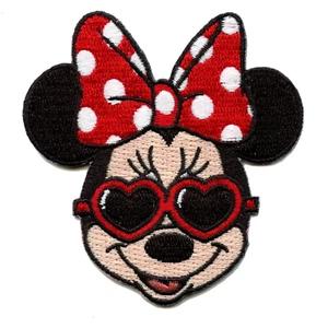 Minnie With Bow and Heart Glasses Disney Iron on Patch - Picture 1 of 2