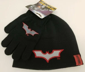 NEW! DC Comics Batman DARK KNIGHT Hat & Glove Set Size 4-7 FREE SHIPPING! - Picture 1 of 3