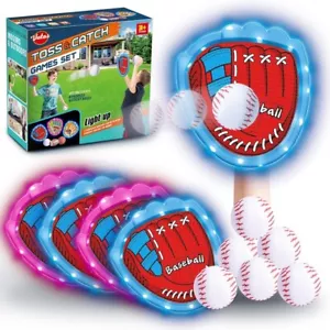 Toss& Catch Ball Set Gioco,6 Palline Adesive&4 Baseballs Guanto Allenamento per Bambino 3-12 - Foto 1 di 9