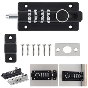 Combination Locking Bolt, 4 Digit Door Security Slide Latch Lock for Shed Gate - Picture 1 of 13