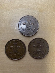 Three Two New Pence Coins, 1971, 1979 And 1981 - Picture 1 of 4