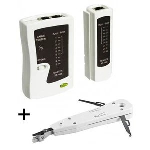 Netzwerk Kabeltester + LSA Anlegewerkzeug RJ11 | 12 RJ45 Cat 3 | 4 | 5 | 6 |7 - Bild 1 von 3