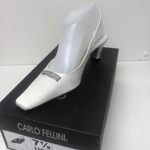Carlo Fellini Gladys Damen Nachtleben Kristalle Slingback Schuhe färbbar 7,5 10 - Bild 1 von 3