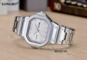Orologio Polso LongBo 80703g Uomo Quarzo Data Elegante Silver lac - Foto 1 di 1