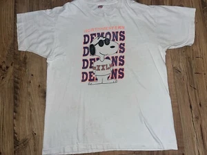 VINTAGE Northwestern State Demons Snoopy T Shirt Size XL Peanuts 70s 80s - Picture 1 of 6