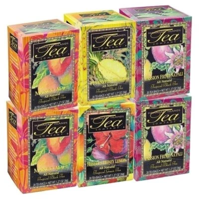 HAWAIIAN ISLANDS TEA COMPANY Hawaiian Islands Tea, Favorite Teas Six Box Collection (4 Flavors, 6 Tea Boxes)