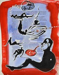 Luis Miguel Valdes Kubanischer Künstler Original Handsigniert Acryl 2016 n7 - Bild 1 von 3