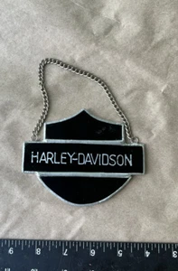 VINTAGE STYLE HARLEY DAVIDSON HAND CRAFTED STAINED GLASS 4” hanger - Picture 1 of 2