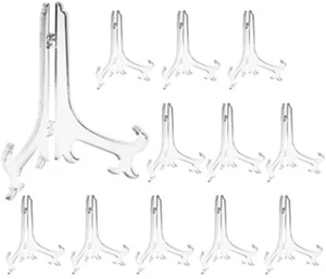 6 Inch Clear Plastic Easels or Stand/Plate Holders to Display Pictures or Other - Picture 1 of 12