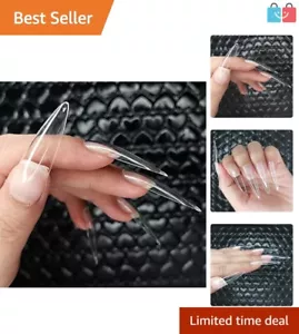 300 Pcs Clear XXL Stiletto Nails - Premium ABS Press-On Tips for Glamorous Look - Picture 1 of 7