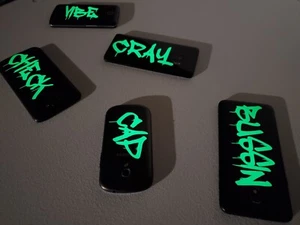 Glow In The Dark Vinyl Decal Sticker Green Drip Effect Phones Laptops Decor New - Picture 1 of 30