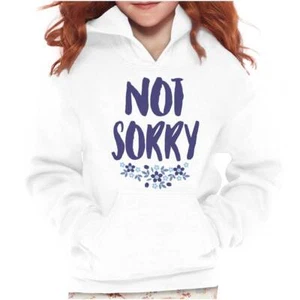 Funny Sarcastic Attitude Not Sorry Flowers Youth Girls Hoodie Sweatshirts Kids - Picture 1 of 7
