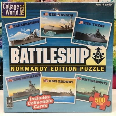 Rompecabezas Collage Mundo Edición Normandía Acorazado 500 Piezas con Tarjetas ¡NUEVO! Foto 1 de 4