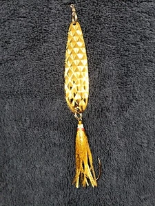 Salmon Spoon McOmie's 4" 24 kt Gold Spoon Diamond w/Hoochie - Picture 1 of 1